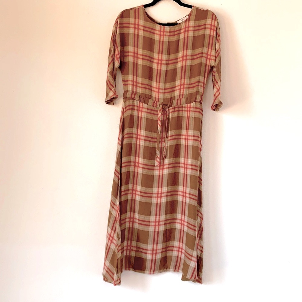 Mango plaid midi dress